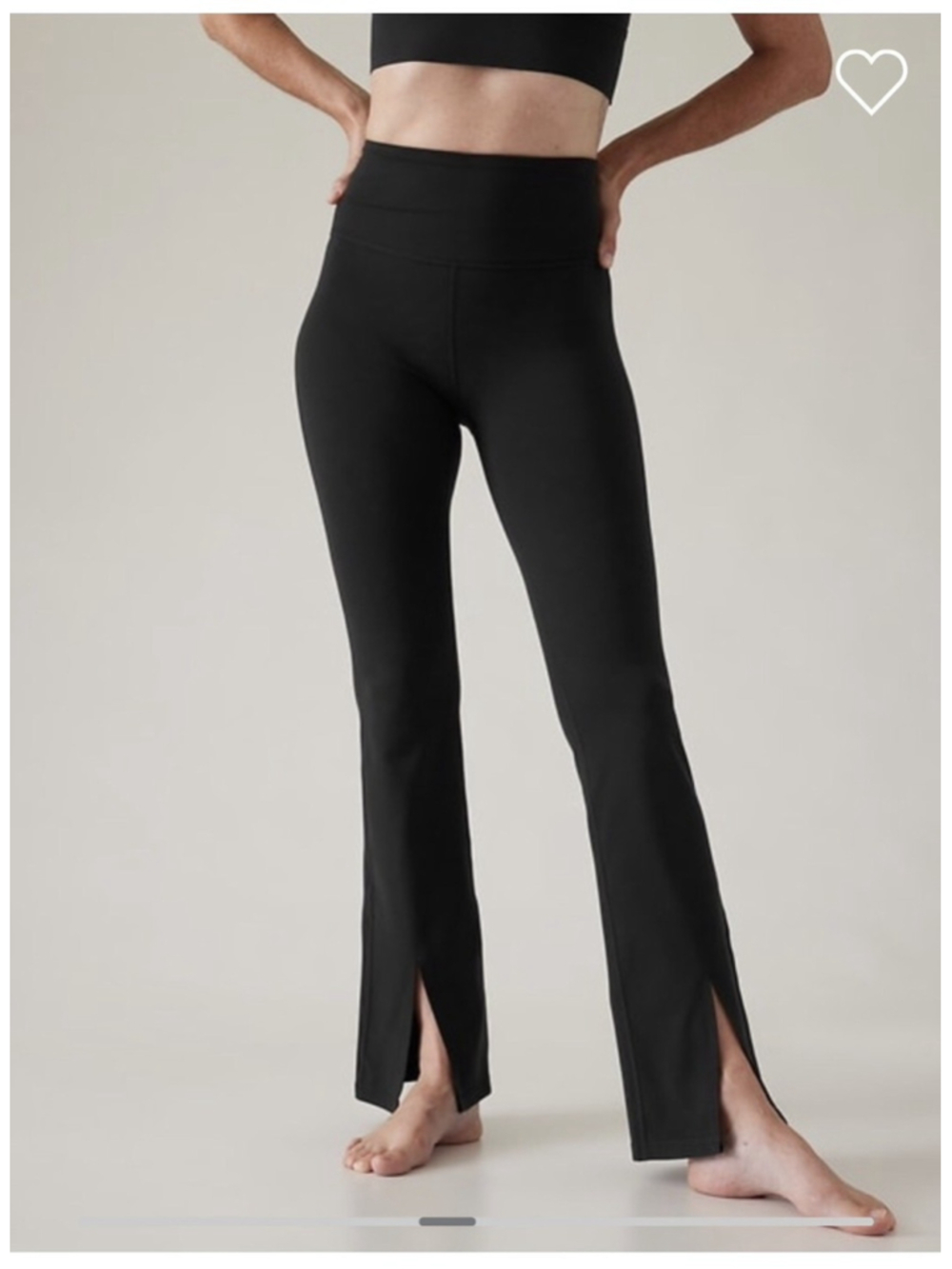 Athleta Elation Ultra High Rise Split Flare Pant Leggings Black Women's L